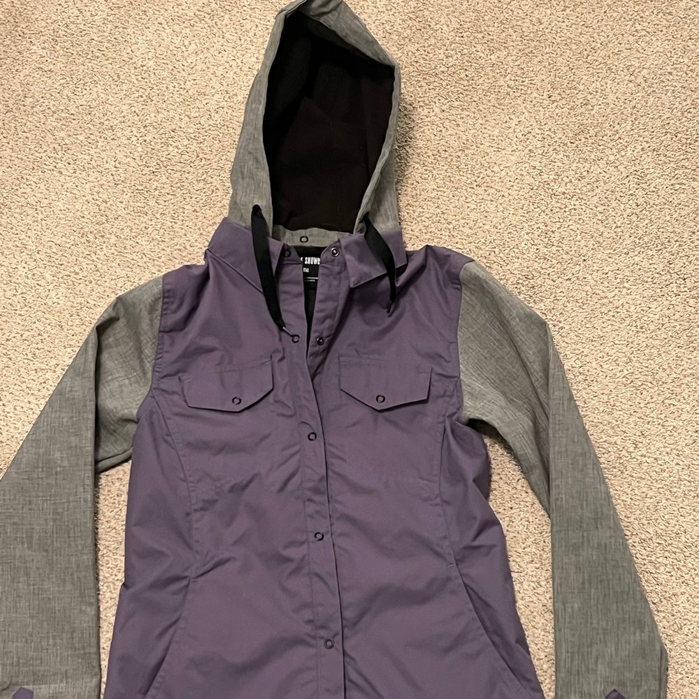 Ride snowboards Women's Purple and Gray Hooded Jacket, XS, Used